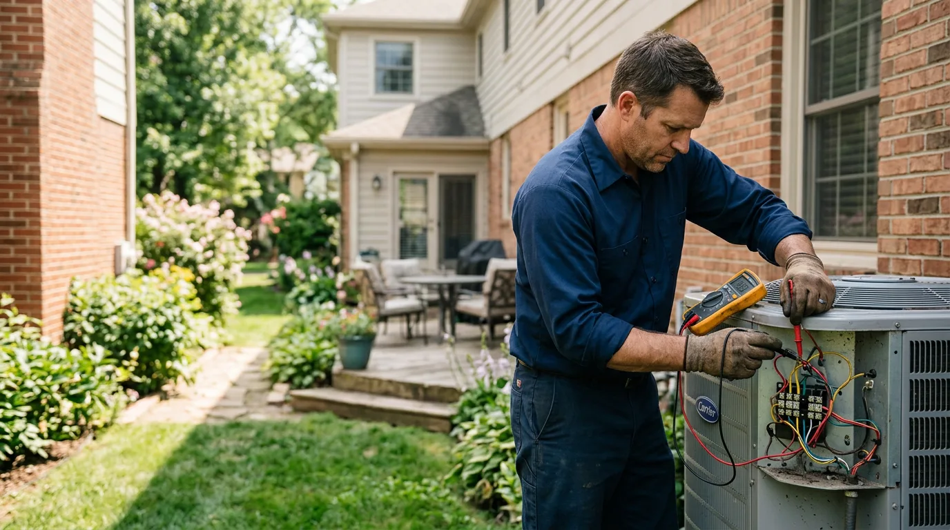 HVAC technician working near Lafayette, IN